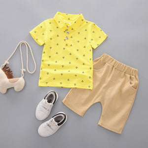 2020 Summer Boys Clothing Sets Baby Boys Clothes Suit Gentleman Style Wedding Shirt +Pants 2pcs Clothes for Boys Summer Set