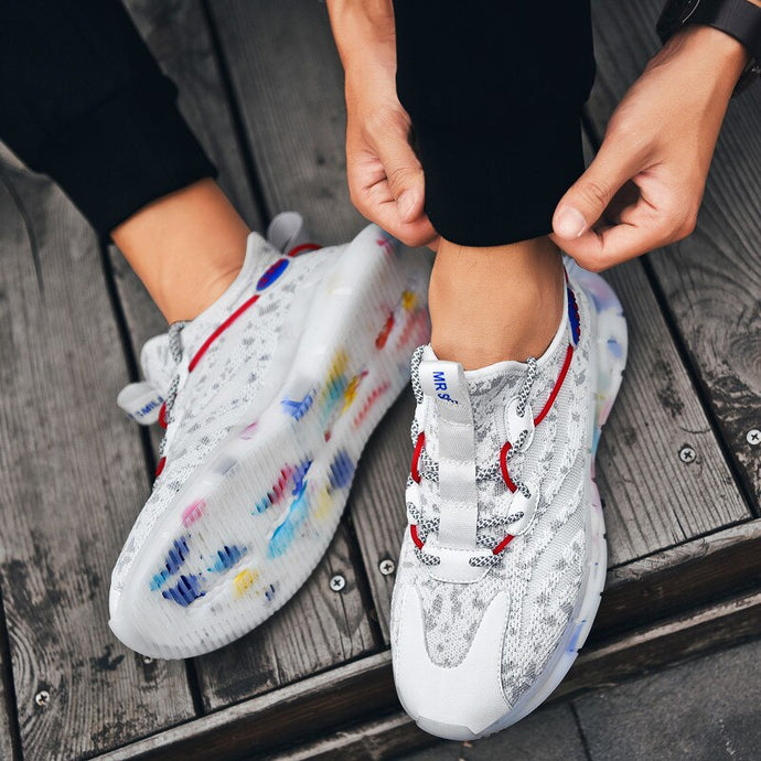 Hot selling men's running shoes outdoor breathable comfortable sports shoes air cushion shoelace walking jogging casual shoes