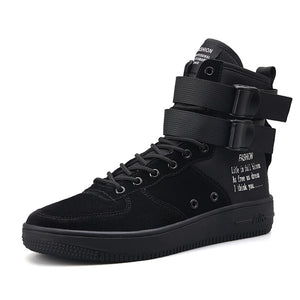 2020 new men's high-top tide shoes casual sports style youth trend casual board shoes Korean high-top velcro board shoes men