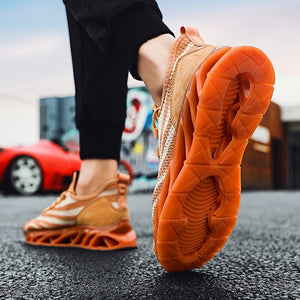 Men's cushioning high-top blade sports shoes lace-up casual shoes breathable flying woven sports running shoes Zapatos Hombre