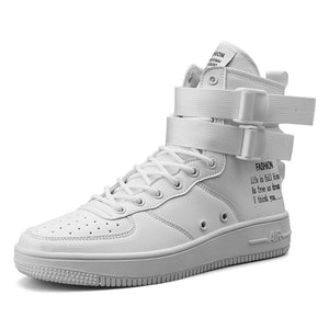 2020 new men's high-top tide shoes casual sports style youth trend casual board shoes Korean high-top velcro board shoes men