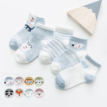 Load image into Gallery viewer, 5Pairs/lot 0-2Y Infant Baby Socks Baby Socks for Girls Cotton Mesh Cute Newborn Boy Toddler Socks Baby Clothes Accessories