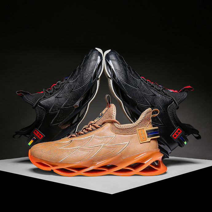 Joker running shoes with men's flying woven breathable sports shoes men's casual shoes lightweight wicking walking cushion shoes