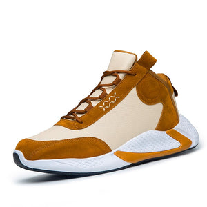 Four seasons jogging shoes men's lace-up sneakers Gaobang leather fashion men's shoes basketball sneakers student casual shoes