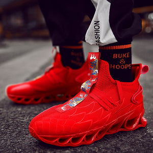 Joker running shoes with men's flying woven breathable sports shoes men's casual shoes lightweight wicking walking cushion shoes