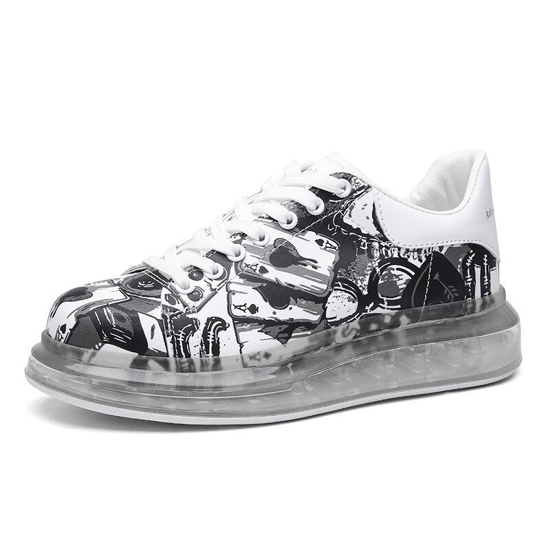 Doodle couple shoes air cushion sports shoes breathable adult vulcanized shoes coach shoes zapatillas hombre casual shoes large