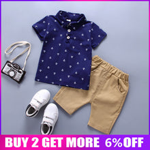 Load image into Gallery viewer, 2020 Summer Boys Clothing Sets Baby Boys Clothes Suit Gentleman Style Wedding Shirt +Pants 2pcs Clothes for Boys Summer Set