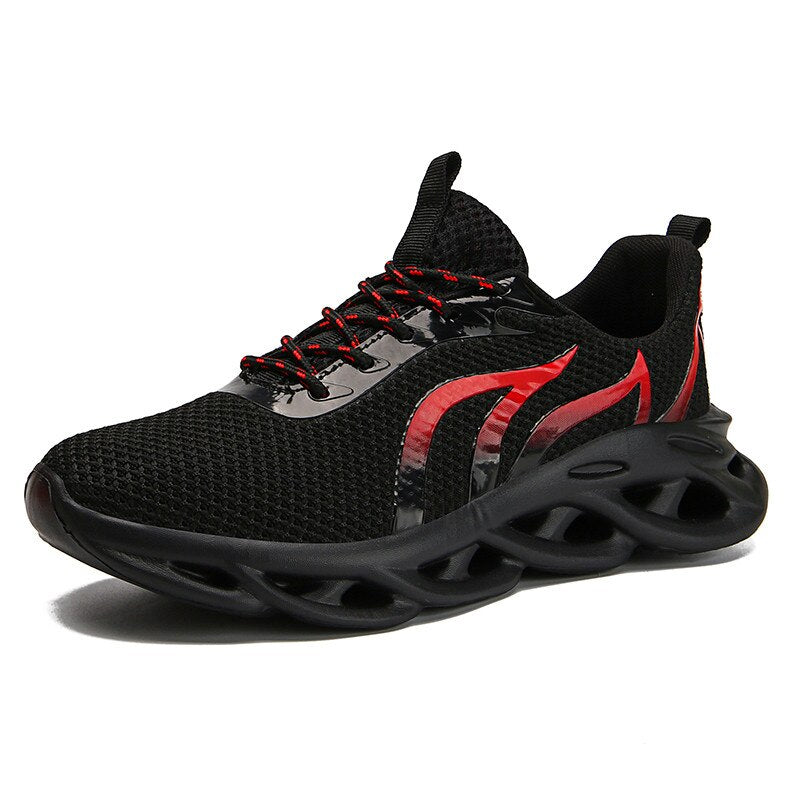 Men's jogging shoes breathable men's sports shoes cushion outdoor shoes jogging men shoes Flying Woven Ultralight Flame Sneakers