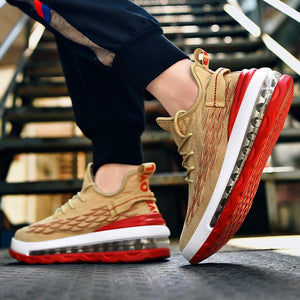 All season fashion sneakers men's lightweight hip hop running shoes men's PU air cushion mesh hiking shoes outdoor large size