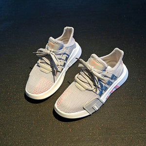Couples breathable flying woven mesh sneakers unisex men's casual shoes rubber wear-resistant non-slip lightweight men's fitness