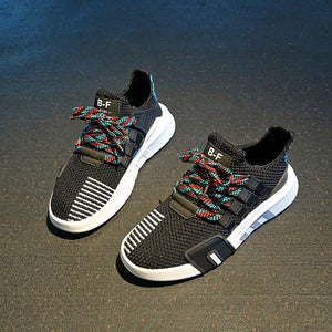 Couples breathable flying woven mesh sneakers unisex men's casual shoes rubber wear-resistant non-slip lightweight men's fitness