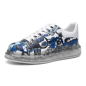 Doodle couple shoes air cushion sports shoes breathable adult vulcanized shoes coach shoes zapatillas hombre casual shoes large
