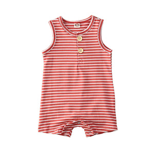 2019 Baby Summer Clothing 0-24 Newborn Infant Baby Boy Girl Striped Romper Clothes Sleeveless Striped Summer Outfit Jumpsuit