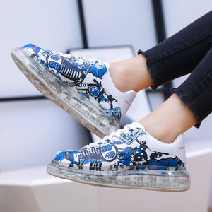 Doodle couple shoes air cushion sports shoes breathable adult vulcanized shoes coach shoes zapatillas hombre casual shoes large