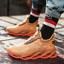 Load image into Gallery viewer, Joker running shoes with men&#39;s flying woven breathable sports shoes men&#39;s casual shoes lightweight wicking walking cushion shoes