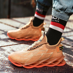 Joker running shoes with men's flying woven breathable sports shoes men's casual shoes lightweight wicking walking cushion shoes