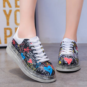 Doodle couple shoes air cushion sports shoes breathable adult vulcanized shoes coach shoes zapatillas hombre casual shoes large
