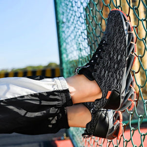 Hot outdoor men's casual shoes high quality breathable flying woven cushioning high elastic flat shoes Sapato Masculino Krasovki