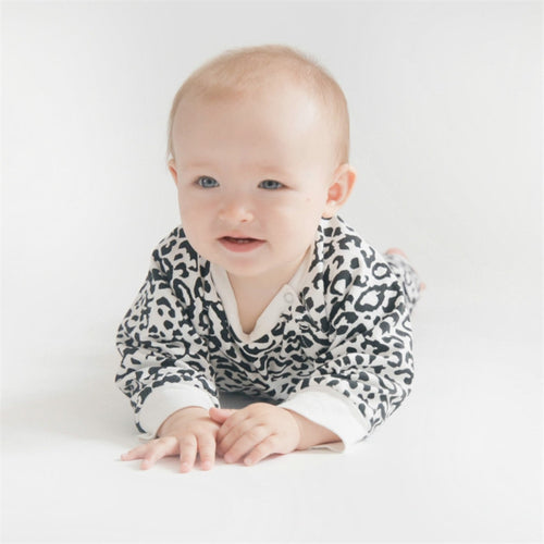 Infant girl outfits Leopard baby clothes set toddler girl long sleeve top cotton baby boy clothes 0-24M winter baby clothing D30