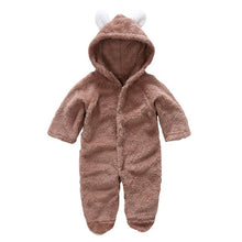 Load image into Gallery viewer, 2019 New Winter Baby Clothes Flannel Baby Boy Clothes Cartoon Animal 3D Bear Ear Romper Jumpsuit Warm Newborn Infant Romper