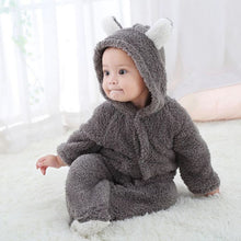 Load image into Gallery viewer, 2019 New Winter Baby Clothes Flannel Baby Boy Clothes Cartoon Animal 3D Bear Ear Romper Jumpsuit Warm Newborn Infant Romper