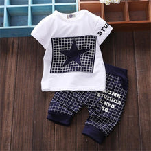 Load image into Gallery viewer, 2pcs Baby boy clothing set Brand summer kids clothes sets t-shirt+pants suit Star Printed Clothes newborn sport suits 2019 new
