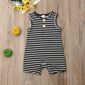 2019 Baby Summer Clothing 0-24 Newborn Infant Baby Boy Girl Striped Romper Clothes Sleeveless Striped Summer Outfit Jumpsuit