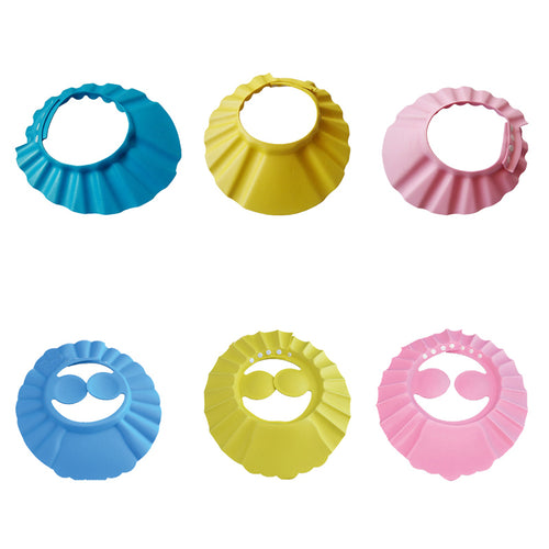 1PCs Baby Kids Shampoo Bath Bathing Shower Cap Hat With Ear Wash   For Kid Shower Accessory Safe Soft Hat Adjustable