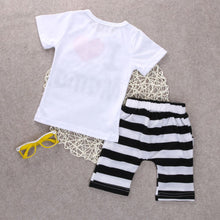 Load image into Gallery viewer, 2PCS Toddler Baby Girl Boy T-shirt Tee+Striped Pants Shorts Outfits Kids Cute Comfortable Short Sleeve Clothes