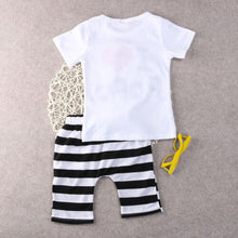 Load image into Gallery viewer, 2PCS Toddler Baby Girl Boy T-shirt Tee+Striped Pants Shorts Outfits Kids Cute Comfortable Short Sleeve Clothes
