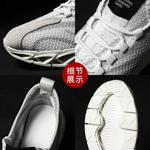 Men's cushioning high-top blade sports shoes lace-up casual shoes breathable flying woven sports running shoes Zapatos Hombre