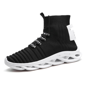 High-top socks socks shoes tide men's shoes high-quality fashion blade high-top casual sneakers soft sole lace-up lightweight