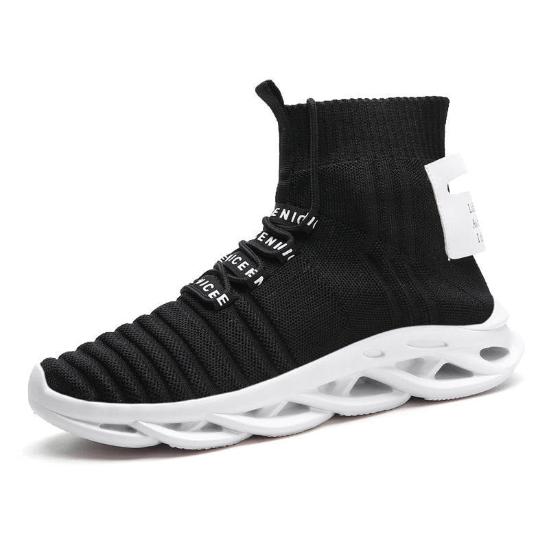 High-top socks socks shoes tide men's shoes high-quality fashion blade high-top casual sneakers soft sole lace-up lightweight