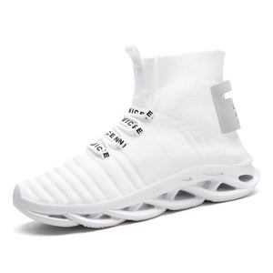 High-top socks socks shoes tide men's shoes high-quality fashion blade high-top casual sneakers soft sole lace-up lightweight