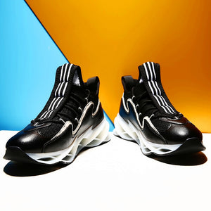 Fitness training running sneakers hollow soles breathable mesh men's casual shoes blade cushioning high elasticity Zapatillas