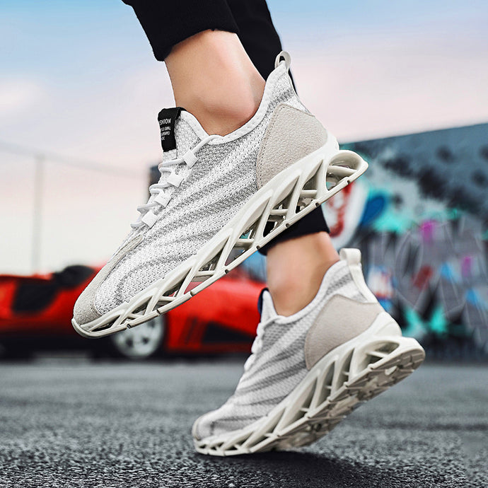 Men's cushioning high-top blade sports shoes lace-up casual shoes breathable flying woven sports running shoes Zapatos Hombre