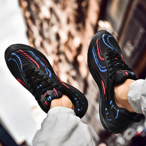 All season fashion sneakers men's lightweight hip hop running shoes men's PU air cushion mesh hiking shoes outdoor large size