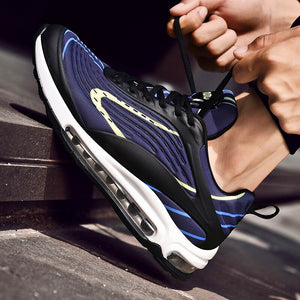 All season fashion sneakers men's lightweight hip hop running shoes men's PU air cushion mesh hiking shoes outdoor large size