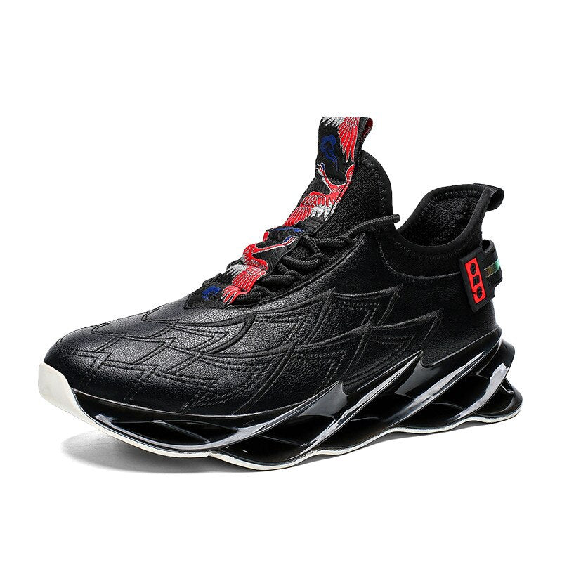 Joker running shoes with men's flying woven breathable sports shoes men's casual shoes lightweight wicking walking cushion shoes
