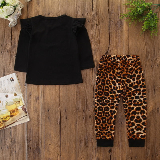 Infant girl outfits Leopard baby clothes set toddler girl long sleeve top cotton baby boy clothes 0-24M winter baby clothing D30