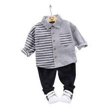 Load image into Gallery viewer, 2019 Autumn Fashion Children Cotton Clothes Baby Kids Lapel Striped Shirt Pants 2 Pcs/sets Toddler Clothing Boy Girls Tracksuits