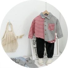 Load image into Gallery viewer, 2019 Autumn Fashion Children Cotton Clothes Baby Kids Lapel Striped Shirt Pants 2 Pcs/sets Toddler Clothing Boy Girls Tracksuits