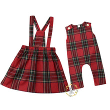 Load image into Gallery viewer, Christmas Toddler Baby Kid Girl Clothes Children Red Plaid Ruffles Skirts Newborn Baby Girl Rompers Overalls Xmas Girls Costumes