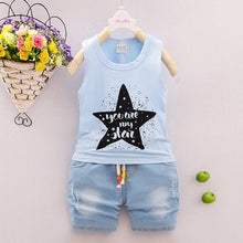 Load image into Gallery viewer, Fashion Brand Children Boys Girls 2pcs Tie TShirt Cotton Vest Cartoon Short Pant Baby Clothes 2020 New Summer Kids Clothing Sets