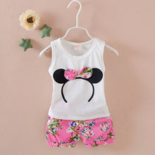 Load image into Gallery viewer, Fashion Brand Children Boys Girls 2pcs Tie TShirt Cotton Vest Cartoon Short Pant Baby Clothes 2020 New Summer Kids Clothing Sets