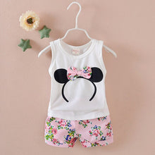 Load image into Gallery viewer, Fashion Brand Children Boys Girls 2pcs Tie TShirt Cotton Vest Cartoon Short Pant Baby Clothes 2020 New Summer Kids Clothing Sets