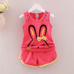 Fashion Brand Children Boys Girls 2pcs Tie TShirt Cotton Vest Cartoon Short Pant Baby Clothes 2020 New Summer Kids Clothing Sets