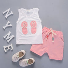 Load image into Gallery viewer, Fashion Brand Children Boys Girls 2pcs Tie TShirt Cotton Vest Cartoon Short Pant Baby Clothes 2020 New Summer Kids Clothing Sets