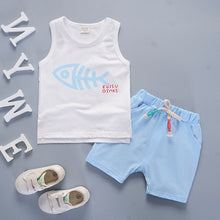 Load image into Gallery viewer, Fashion Brand Children Boys Girls 2pcs Tie TShirt Cotton Vest Cartoon Short Pant Baby Clothes 2020 New Summer Kids Clothing Sets