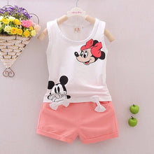 Load image into Gallery viewer, Fashion Brand Children Boys Girls 2pcs Tie TShirt Cotton Vest Cartoon Short Pant Baby Clothes 2020 New Summer Kids Clothing Sets